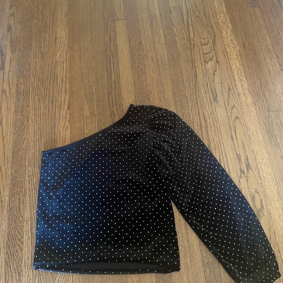 Zara girls sequin asymmetrical long sleeve top - Picture 4 of 4
